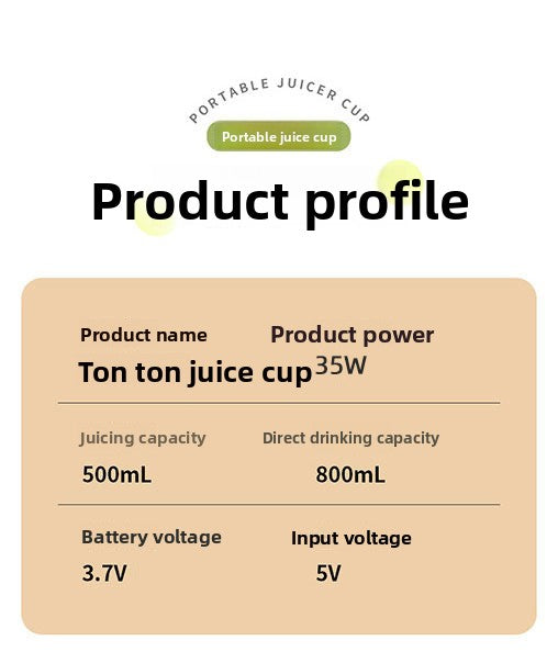 German Brand/Gemet Portable rechargeable large-capacity household wireless juicer cup, small ton-ton cup