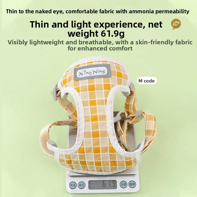 Cat leash, dog vest-style pet harness, cat walking leash, anti-escape outdoor cat leash accessories