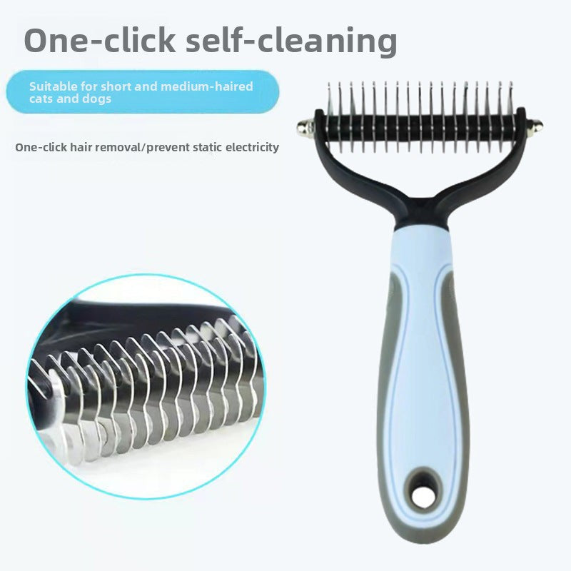 Amazon Pet Comb Universal detangling comb for dogs and cats Dog Hair Removal Brush Stainless Steel Detangling Knife Wholesale