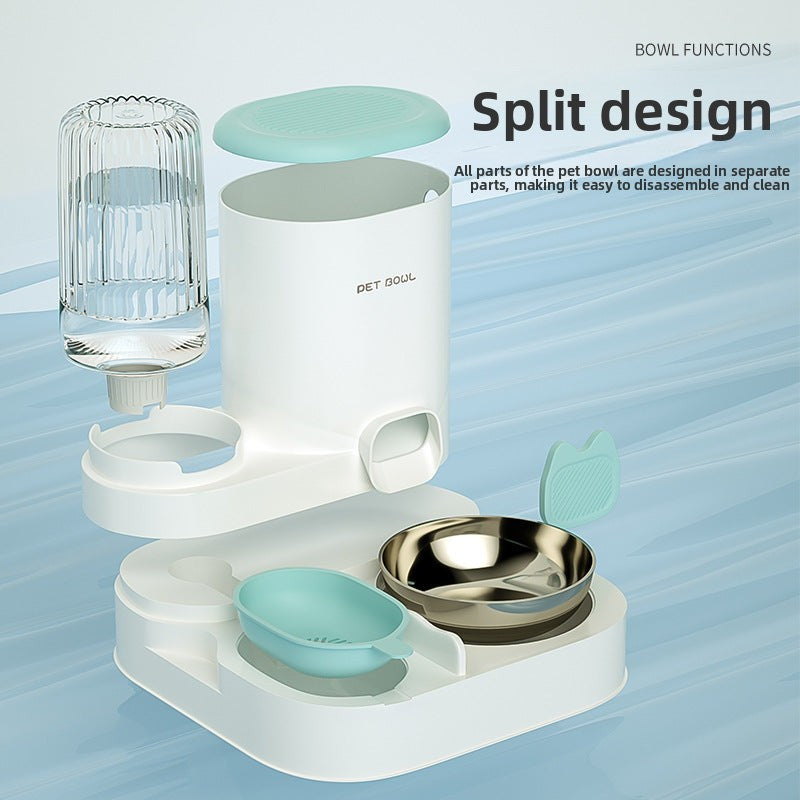 Automatic pet feeder, cat water dispenser, cat bowl, cat food bowl, integrated water and food dispenser, cat and dog supplies