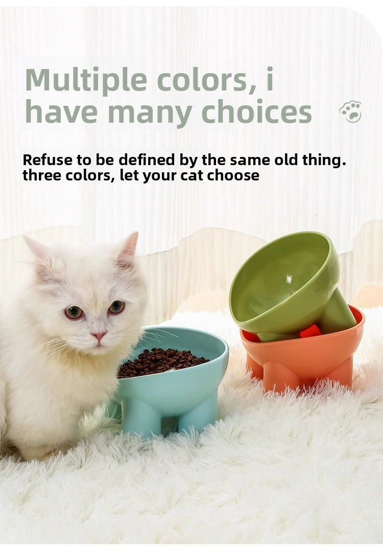 Cross-border elephant-leg pet bowl, cat bowl, cat bowl that protects the cervical spine, large drinking bowl, cat bowl with a slanted mouth, high-footed bowl to prevent tipping over