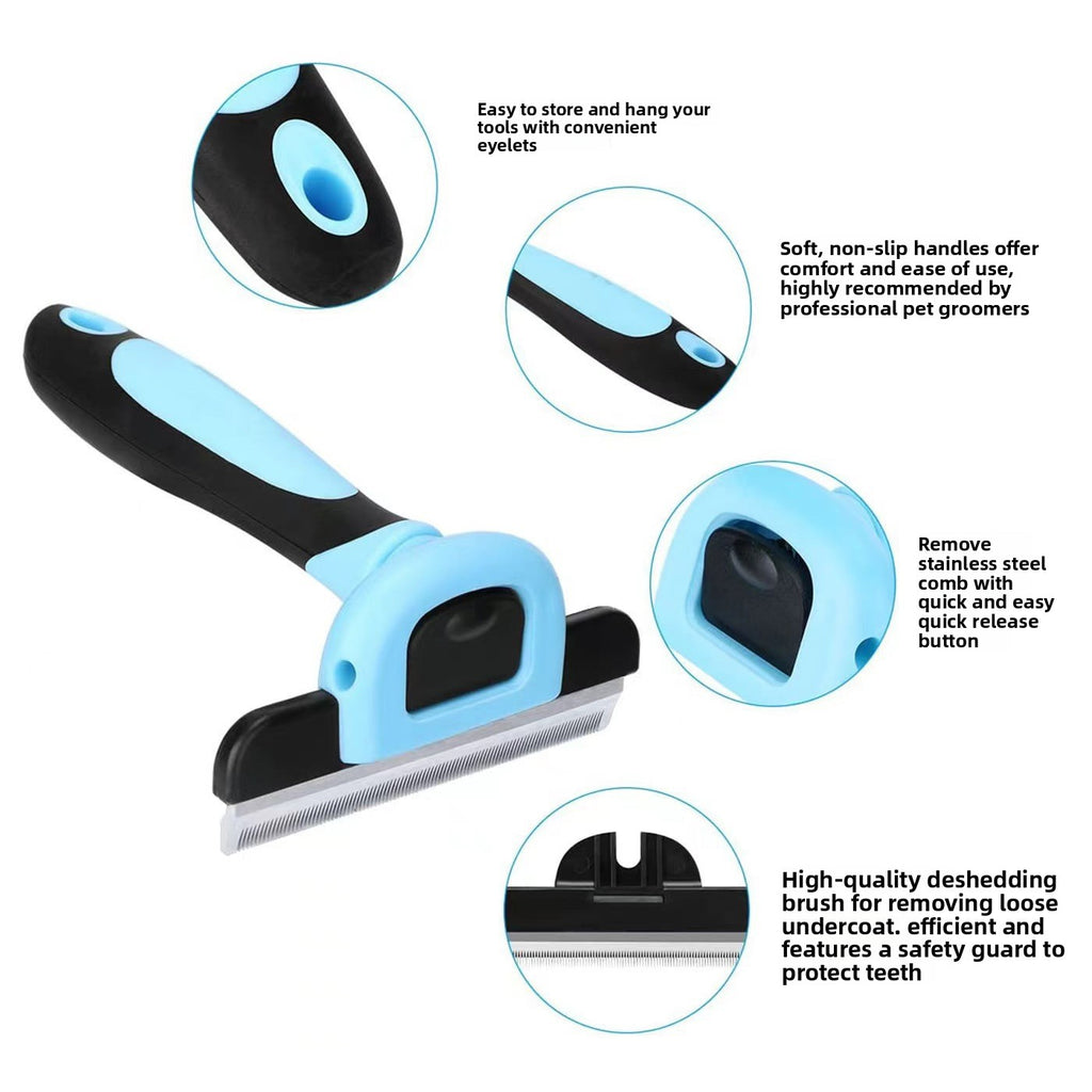 Cross-Border Detachable pet comb for removing loose hair, dog and cat comb with interchangeable blades for removing loose and undercoat hair, cleaning supplies