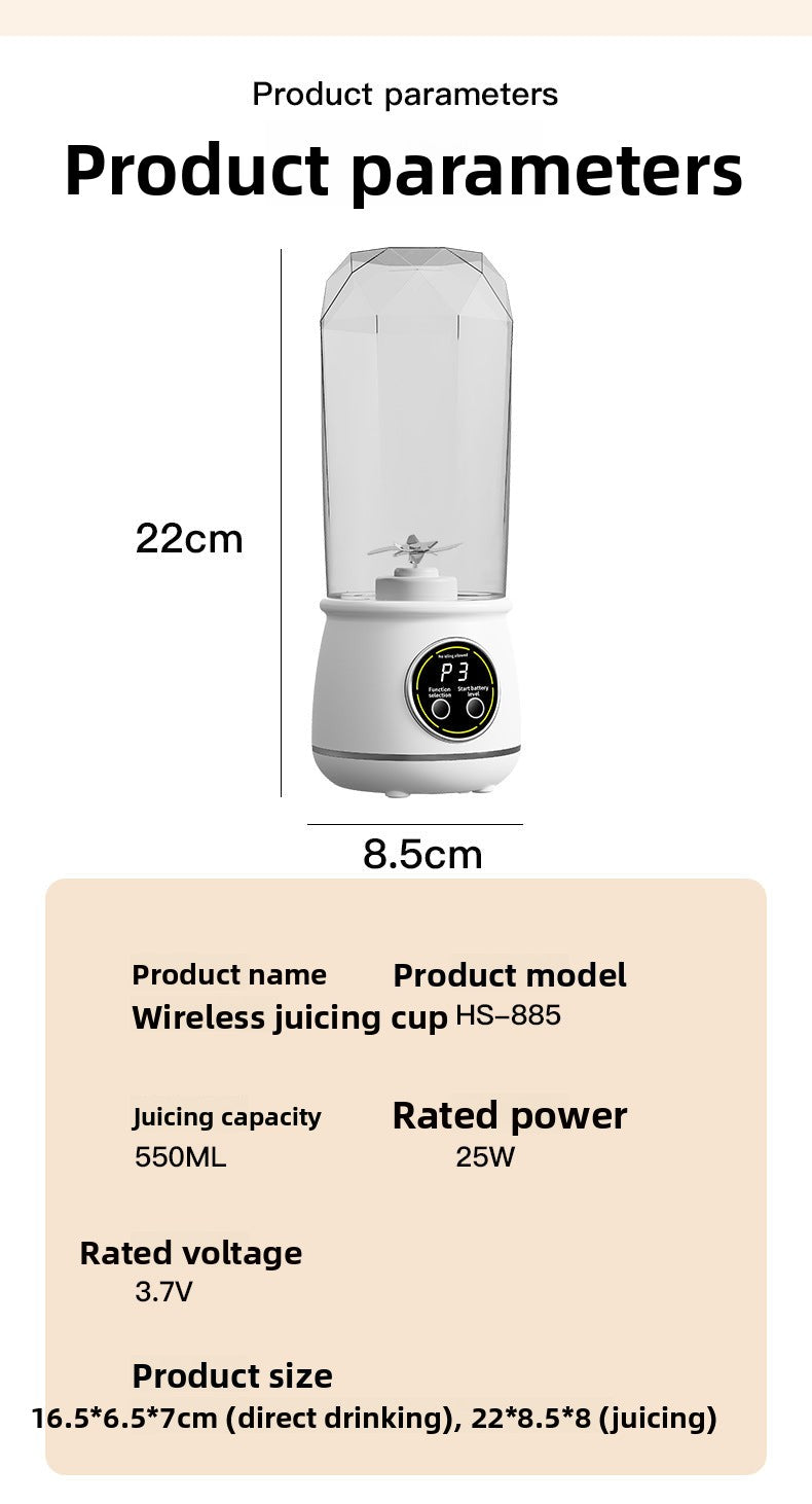 New Cross-Border Digital Display Juicer for Home Use with Ice Crushing Function USB Rechargeable Portable Juicer Outdoor Travel Cup