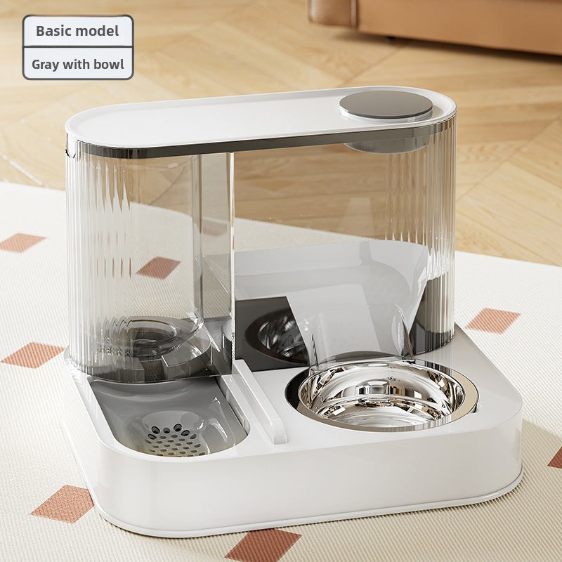 Automatic Cat Water and Food Feeder, Integrated Transparent Visible Cat Food Bowl, Cat and Dog Bowl Feeder, Pet Water Dispenser