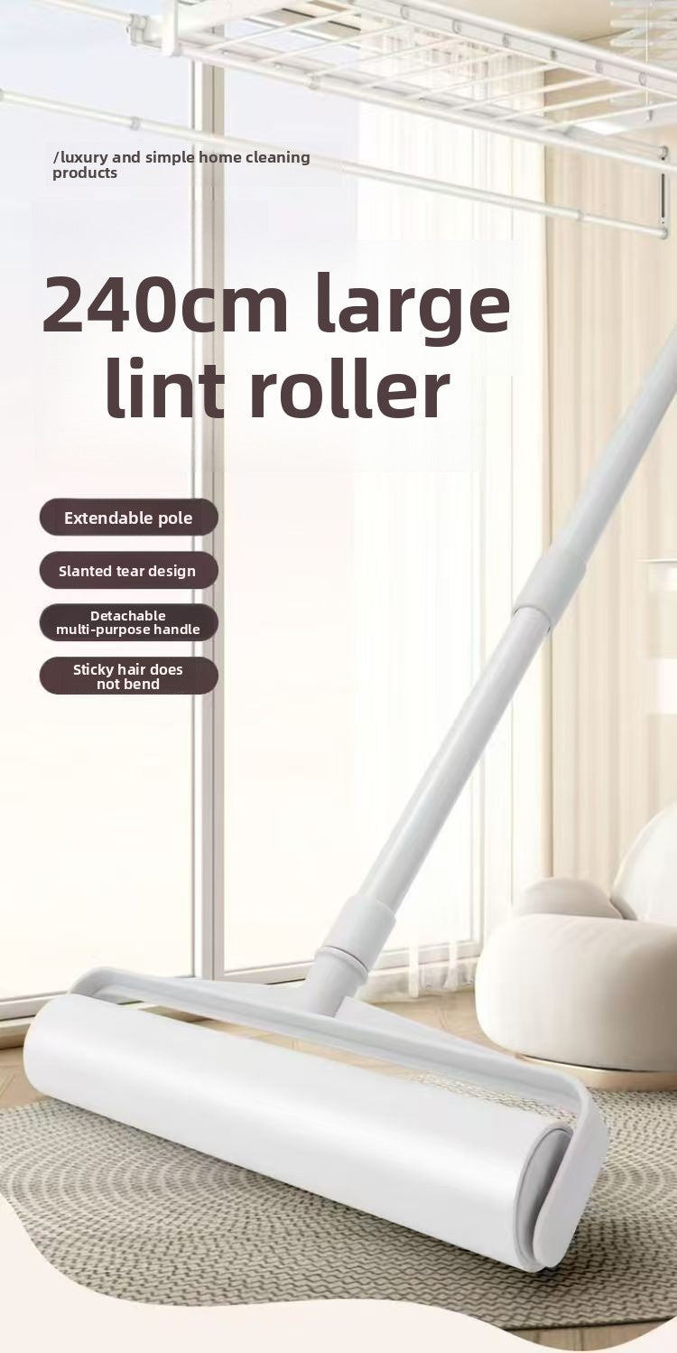 Long-handled lint roller, pet hair remover, hair and dust remover for bed and floor, dust roller, lint roller brush