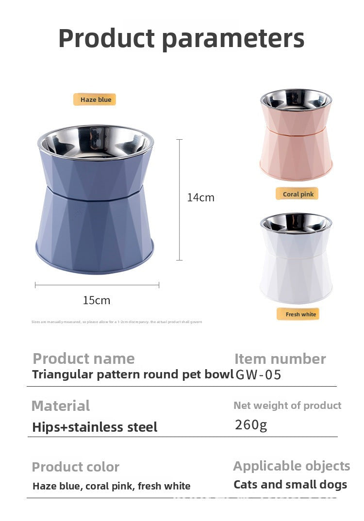 New plastic pet round high bowl Detachable Neck-protecting pet dog bowl